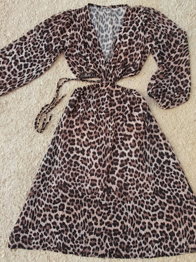 ΜΑΞΙ ΦΟΡΕΜΑ ANIMAL PRINT ΜΕ ΜΠΑΛΟΥ ΜΑΝΙΚΙ (ΔΥΟ ΚΟΜΜΑΤΙΑ ΕΝΩΜΕΝΑ ΜΠΡΟΣ ΜΕΡΟΣ)